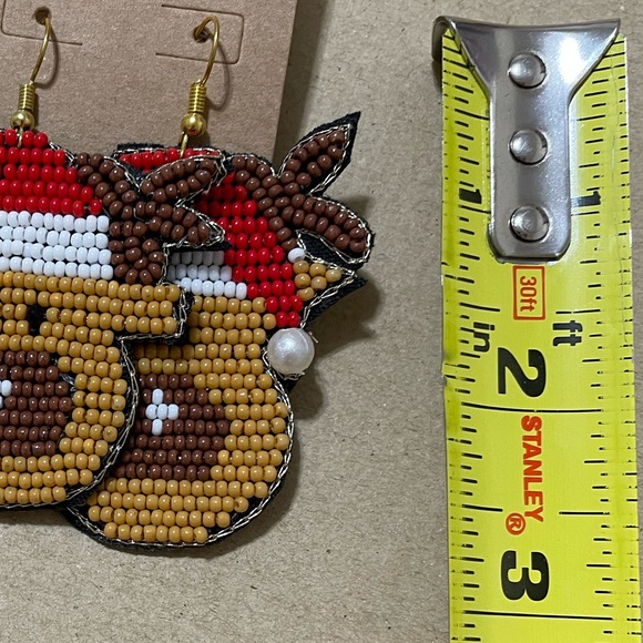 🎄❤️Jillian Christmas Multi Beaded Reindeer Earrings - Picture 2 of 2